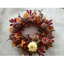 Artificial Pumpkin Halloween Wreath